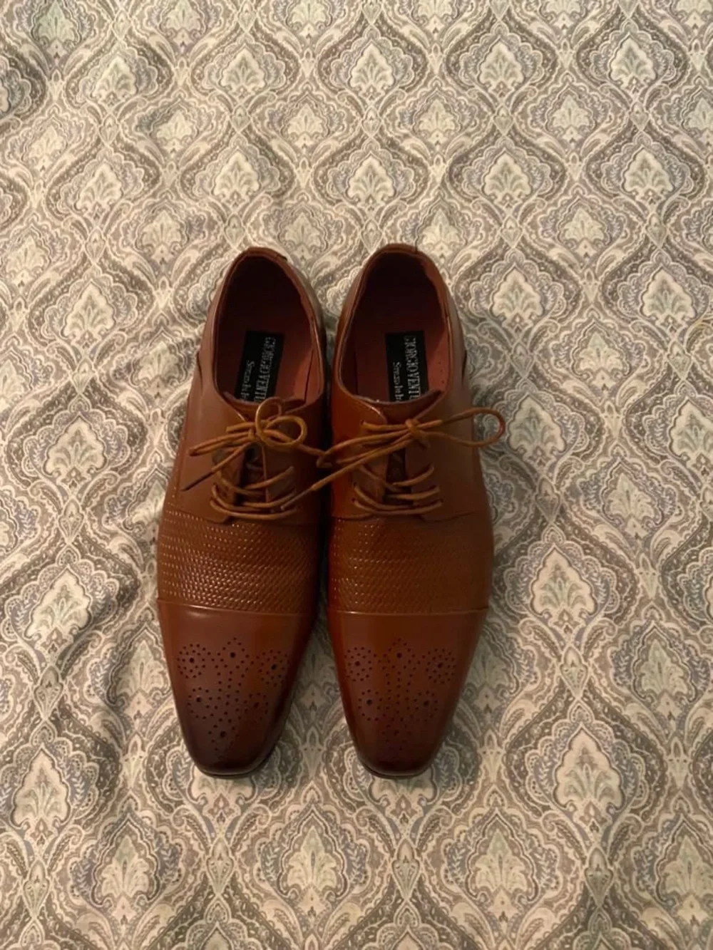 Giorgio Venturi Men's Cognac Cap Toe Derby Dress Shoes BRAND NEW